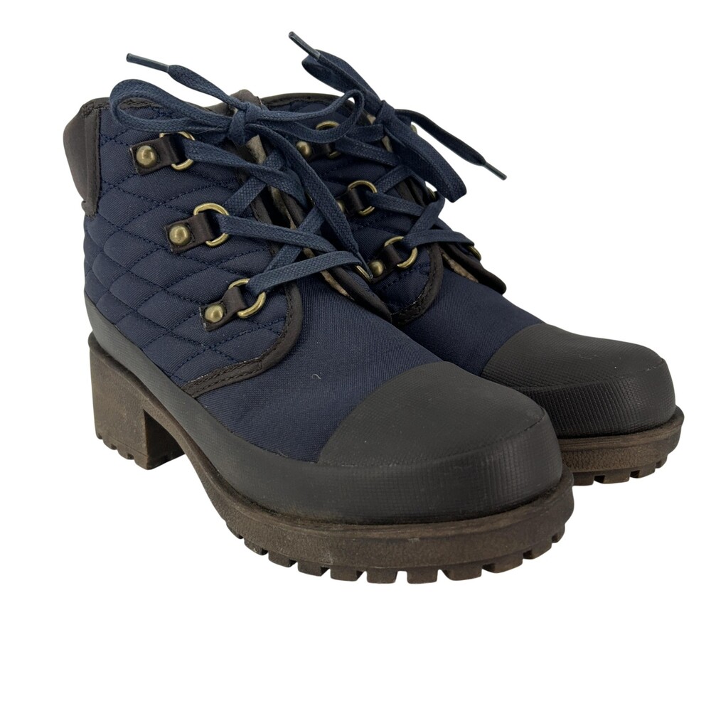 Lucky Brand Boots Womens Size 6.5 Blue LK-AKONN Quilted Winter Snow Booties